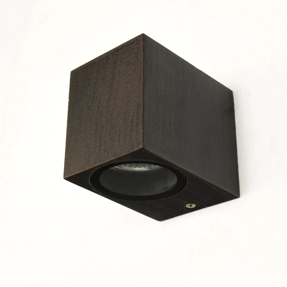 AALBORG Wandleuchte Down Außenbereich Braun Antik