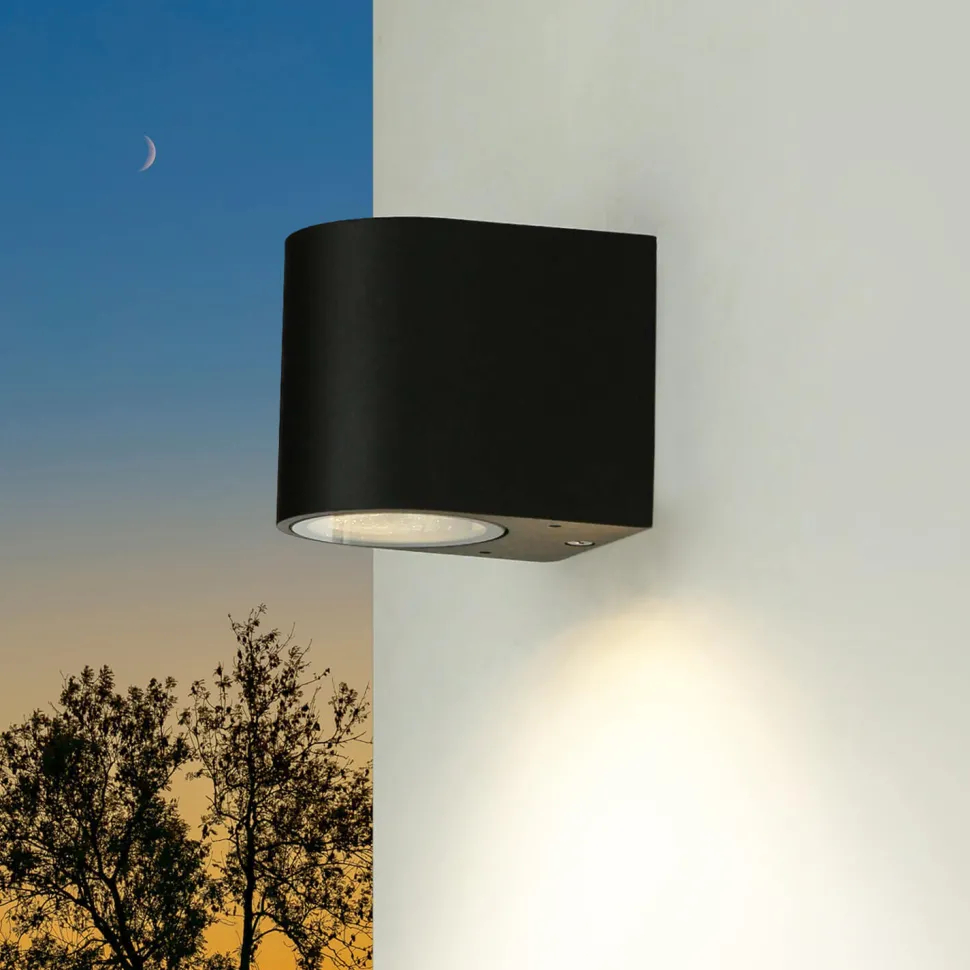 Abgerundete Außen Wandleuchte Down Spot Strahler AALBORG