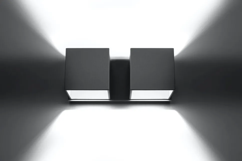 Aluminium Wandleuchte Grau eckig Up Down 2x G9 GEO