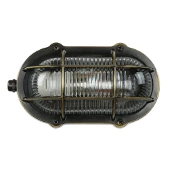 Antike Außenlampe Wand Echt-Messing SKIATHOS