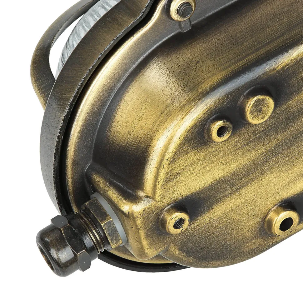 Antike Außenlampe Wand Echt-Messing SKIATHOS