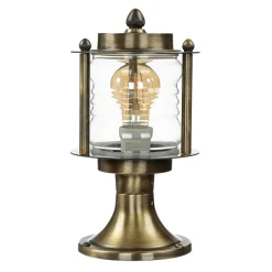 Antike Außenleuchte Sockellampe MYKO Echt-Messing