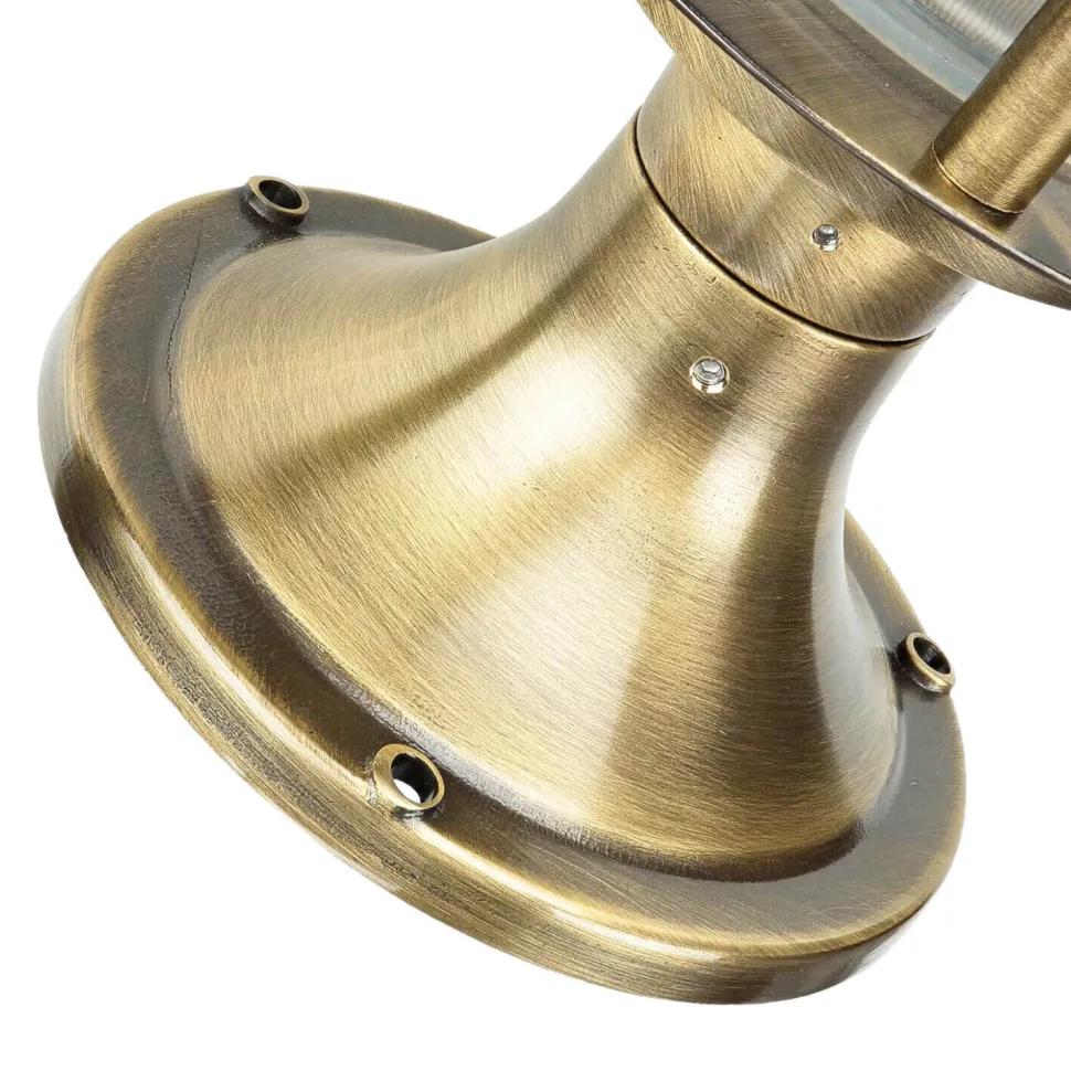 Antike Außenleuchte Sockellampe MYKO Echt-Messing