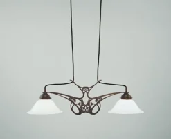 Antike Hängelampe Messing Glas E27 73 cm blendarm