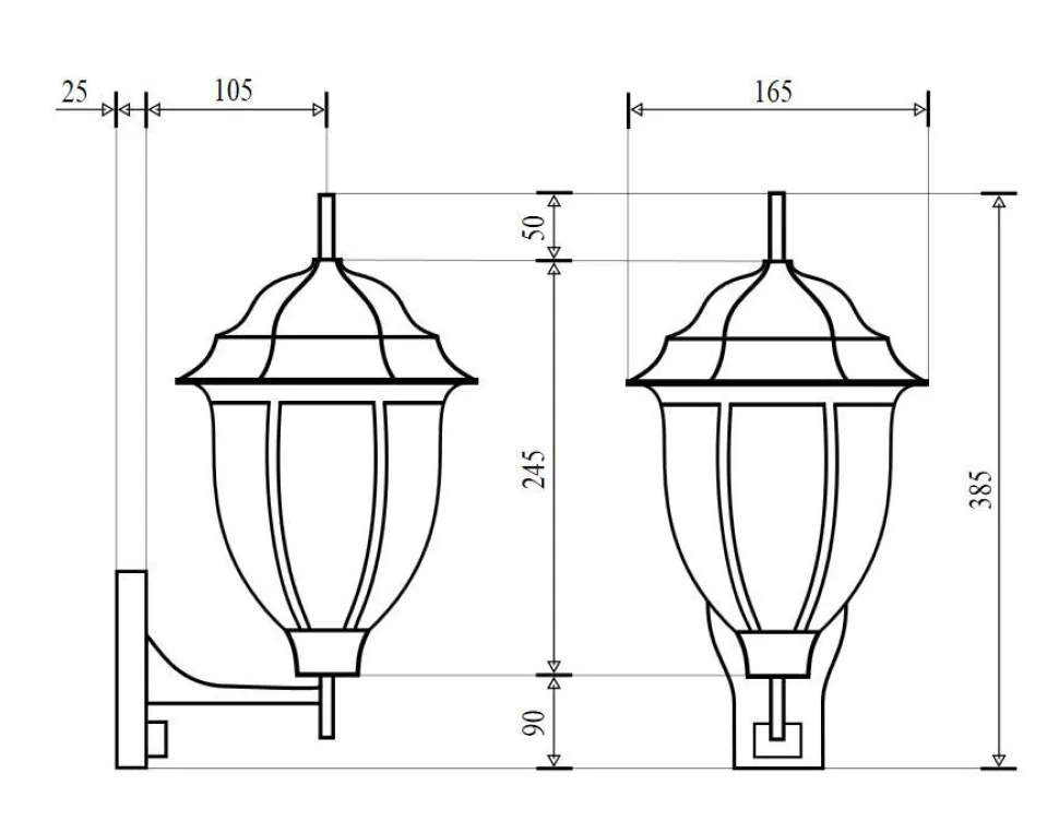 Antike Wand Außenleuchte Nizza mit Sensor