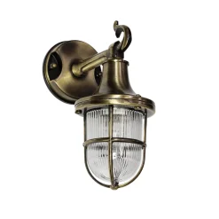 Antike Wandlampe Echt Messing für Außen SANTORIN