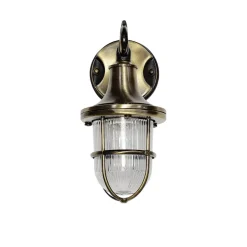 Antike Wandlampe Echt Messing für Außen SANTORIN