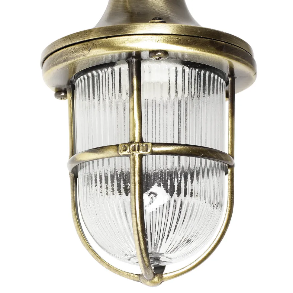 Antike Wandlampe Echt Messing für Außen SANTORIN