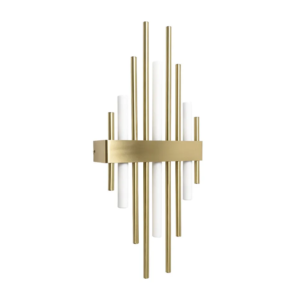 Art Déco Wandleuchte 70,5cm hoch Messing massiv 3x S14d