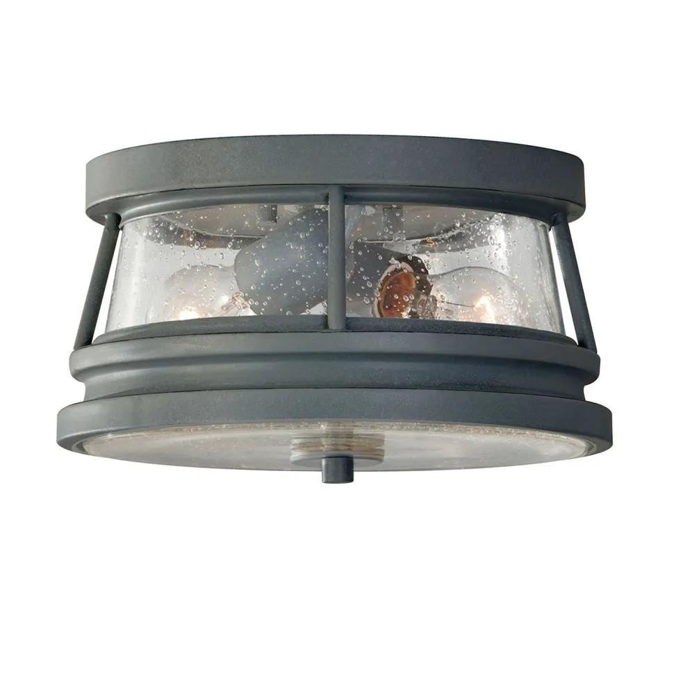 Außen Deckenleuchte SAMMY Grau antik Glas IP44