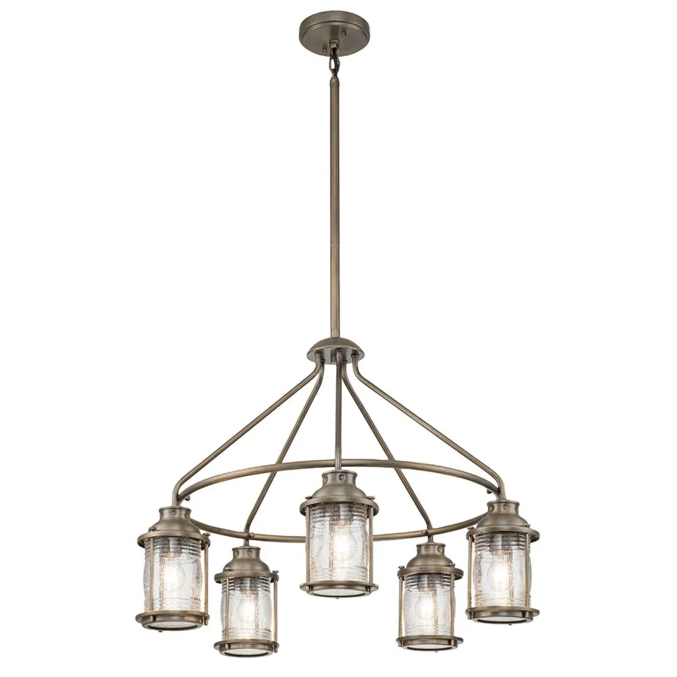 Außen Deckenleuchte verstellbar B: 62,5 cm 5x E27 IP44