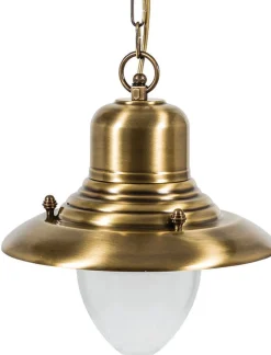 Außen Hängelampe Messing Glas IP43 Maritim rostfrei