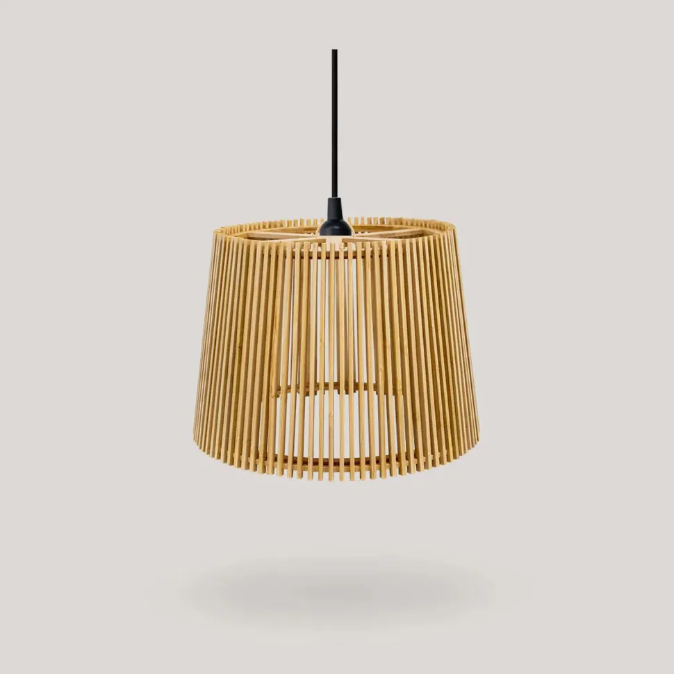 Außen Hängeleuchte Holzschirm E27 IP44 Ø 39 cm YOKKA