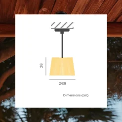 Außen Hängeleuchte Holzschirm E27 IP44 Ø 39 cm YOKKA