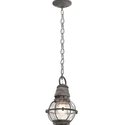 Außen Hängeleuchte LOUIS Glas Stahl IP44 Vintage