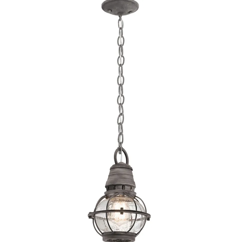 Außen Hängeleuchte LOUIS Glas Stahl IP44 Vintage