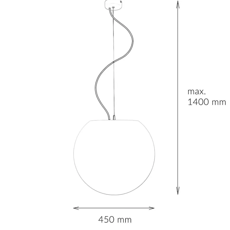Außen Hängeleuchte Weiß rund Ø45cm