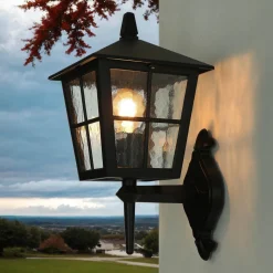 Außen Laterne Schwarz Aluminium IP43 Rustikal LUDGER