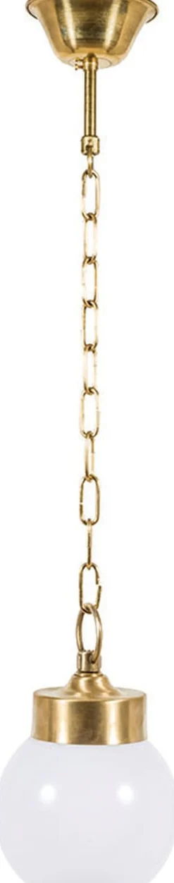 Außen Pendelleuchte Kugel Schirm Weiß Ø22cm Messing