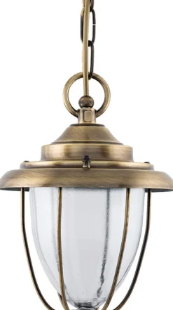 Außen Pendelleuchte Messing Glas Maritim Garten