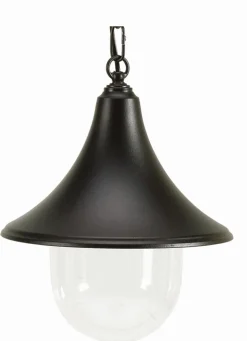 Außen Pendelleuchte Schwarz Ø25cm rund IP43 Rustikal