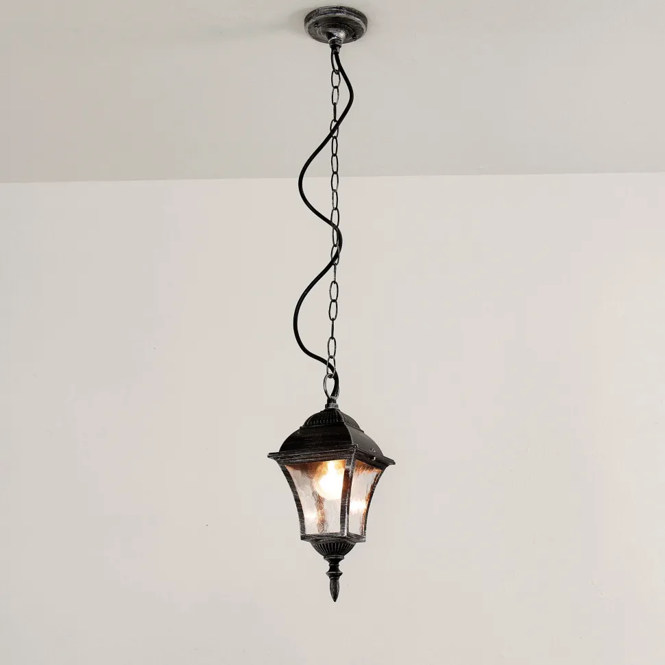 Außen Pendelleuchte Silber Antik regenfest TOSCANA