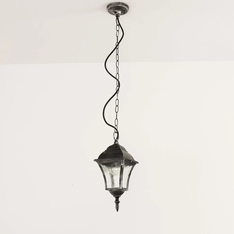Außen Pendelleuchte Silber Antik regenfest TOSCANA
