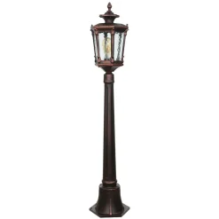 Außen Stehlampe Bronze Antik Ornament Glas E27 AMUR