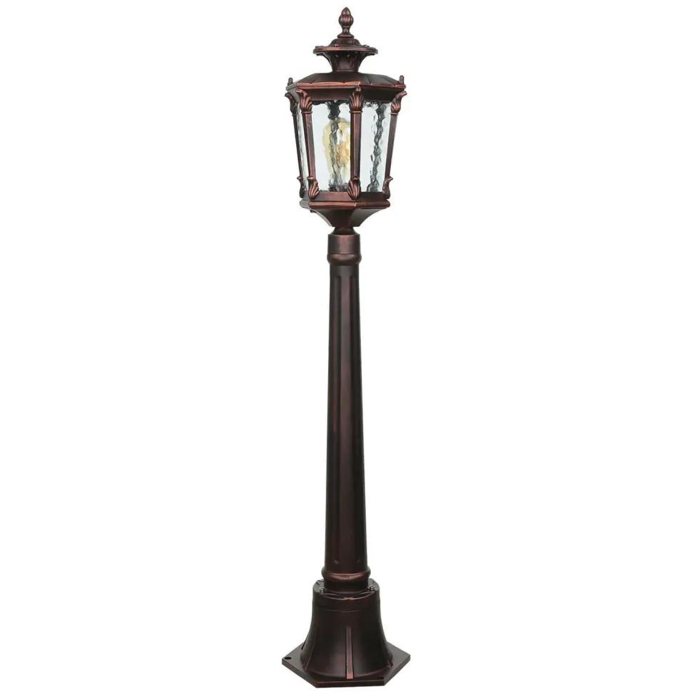 Außen Stehlampe Bronze Antik Ornament Glas E27 AMUR