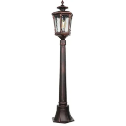 Außen Stehlampe Bronze Antik Ornament Glas E27 AMUR