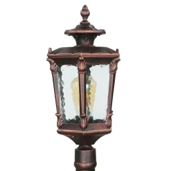 Außen Stehlampe Bronze Antik Ornament Glas E27 AMUR