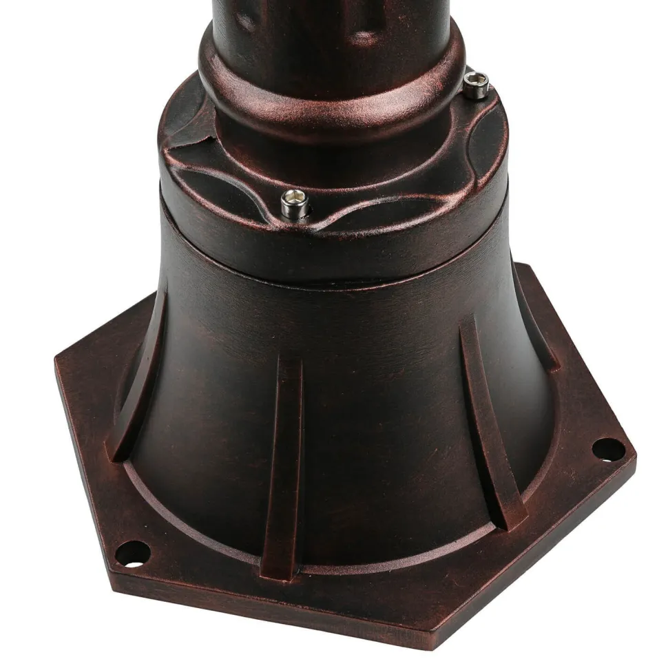 Außen Stehlampe Bronze Antik Ornament Glas E27 AMUR
