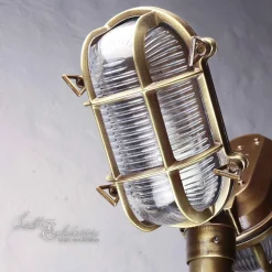 Außen Stehleuchte Antik 2-flmg aus Echt-Messing