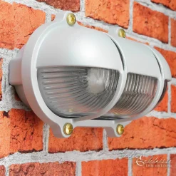 Außen Wandlampe Grau aus Echt-Messing SKIATHOS