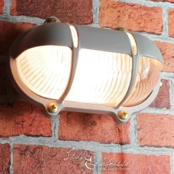 Außen Wandlampe Grau aus Echt-Messing SKIATHOS