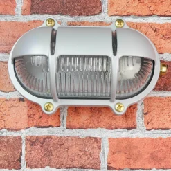 Außen Wandlampe Grau aus Echt-Messing SKIATHOS