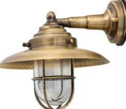 Außen Wandlampe Messing Glas Maritim IP43 Hof Haus