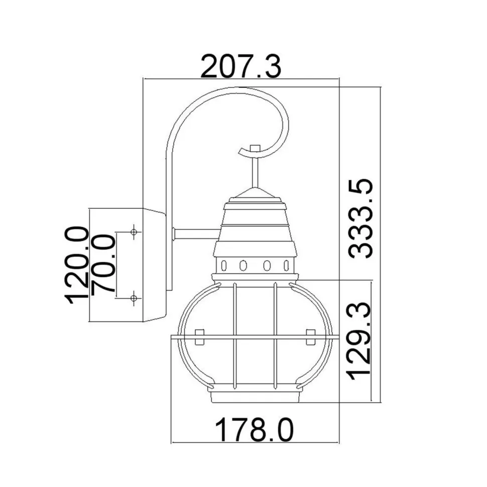 Außen Wandlampe Vintage IP44 33,4 cm hoch wetterfest