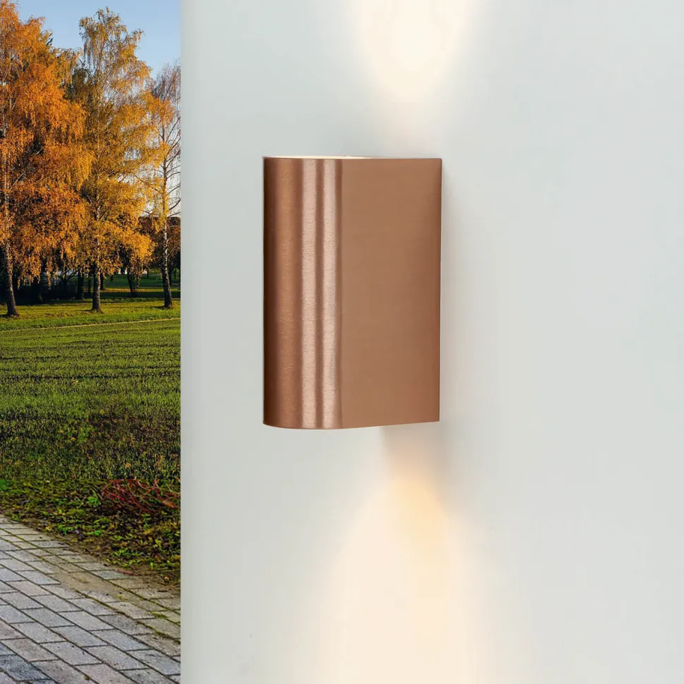 Außen Wandleuchte AALBORG in Kupfer Up Down