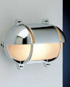 Außen Wandleuchte LED Chrom IP54 Messing Maritim