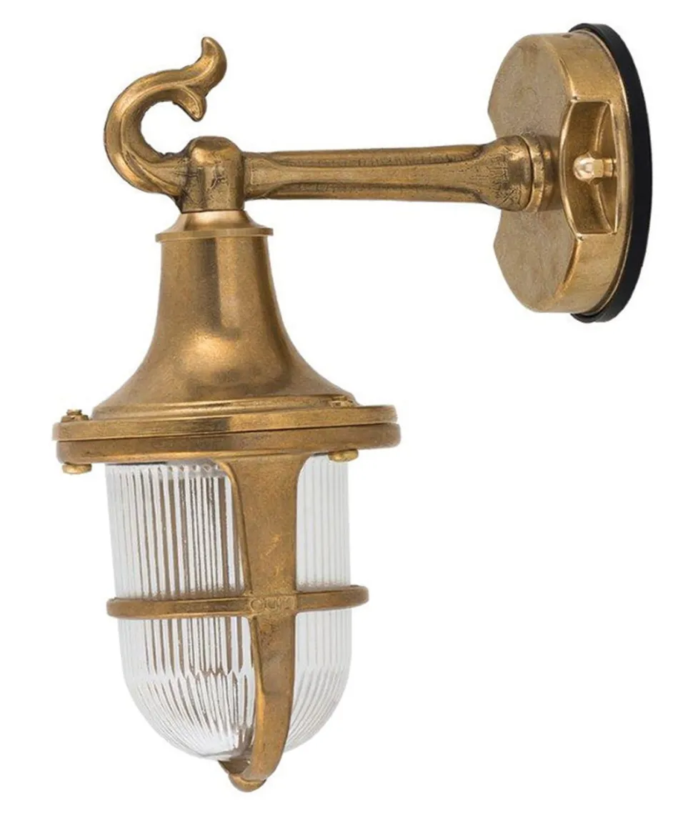 Außen Wandleuchte Messing Maritim IP64 Hof Terrasse