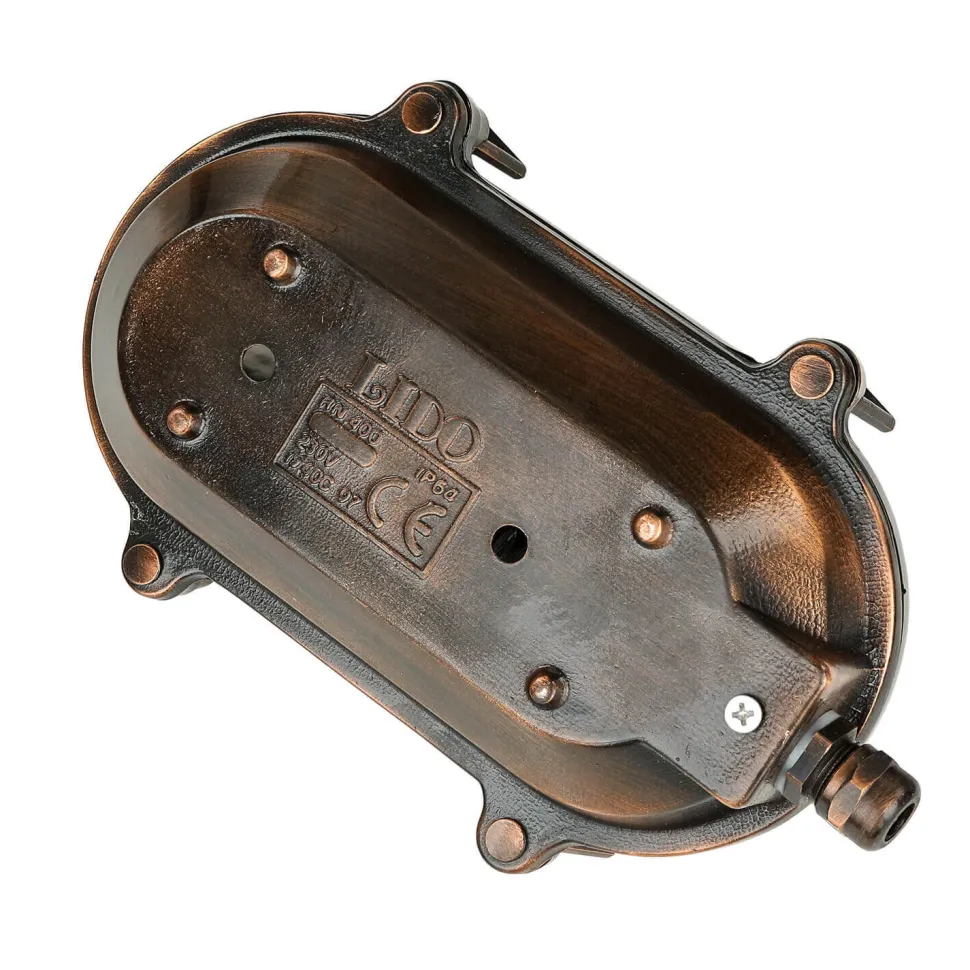 Außen Wandleuchte Messing massiv Glas IP64 E27 Weiß