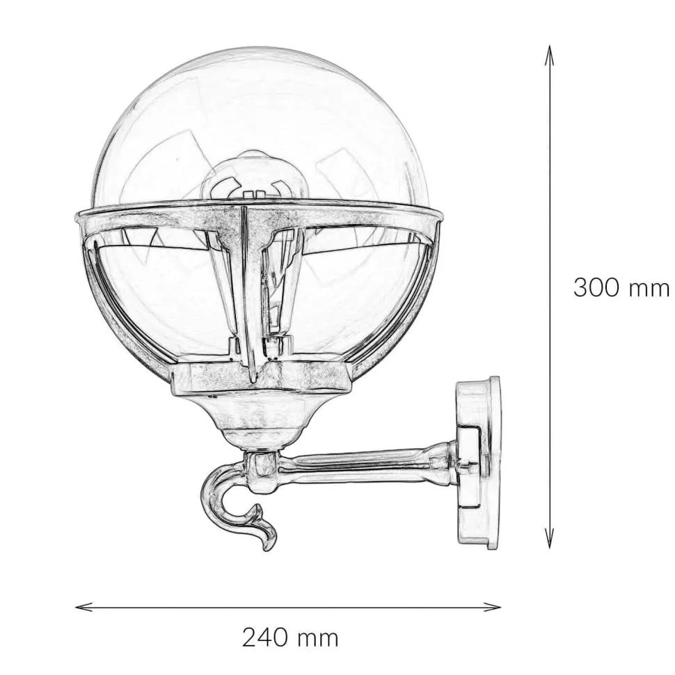 Außen Wandleuchte Messing Vintage IP43 Haus Hof