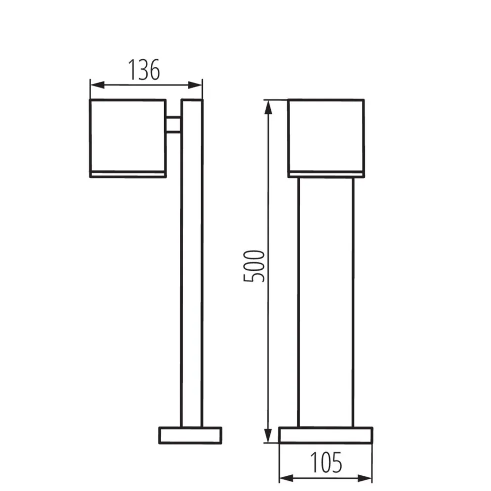 Außenlampe Anthrazit Aluminium 50 cm Garten weg