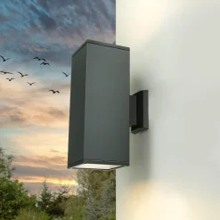 Außenlampe Anthrazit Up Down IP54 eckig 30cm