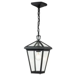 Außenlampe E27 IP44 B: 20,3 cm Schwarz hängend