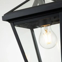 Außenlampe E27 IP44 B: 20,3 cm Schwarz hängend