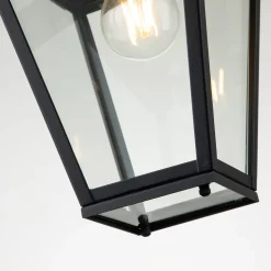 Außenlampe E27 IP44 B: 20,3 cm Schwarz hängend