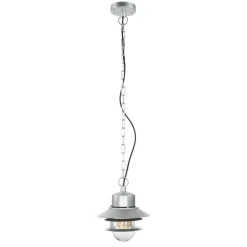 Außenlampe Edelstahl E27 IP44 in Silber Maritim