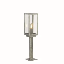 Außenlampe Garten 50 cm IP44 in Silber eckig E27
